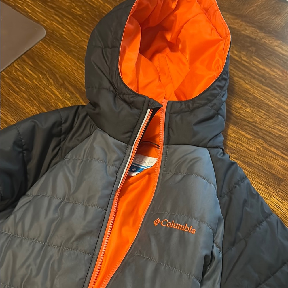 Columbia Kids' Gray and Orange Hooded Jacket